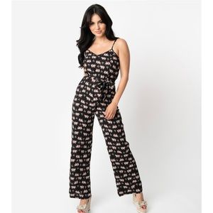 Elephant Print Unique Vintage Jumpsuit